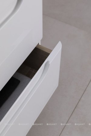 Тумба с раковиной Aquanet София 60 белый глянец (2 ящика) 