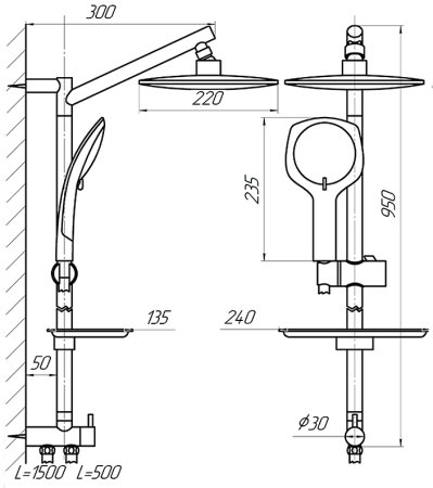 Душевая система Сантаком StOmega 1787 Хром 