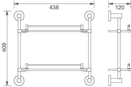 Полка Aquanet 3852 двойная 
