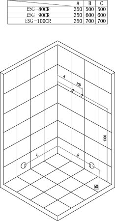Кабина душевая ESBANO ESGT-100 CR 