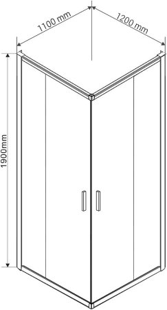 Душевой уголок Vincea Garda 120x110 VSS-1G1112CLB профиль Черный стекло прозрачное 