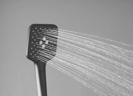 Душевая система Vincea Next VSFS-1N1TGM с термостатом Вороненая сталь 