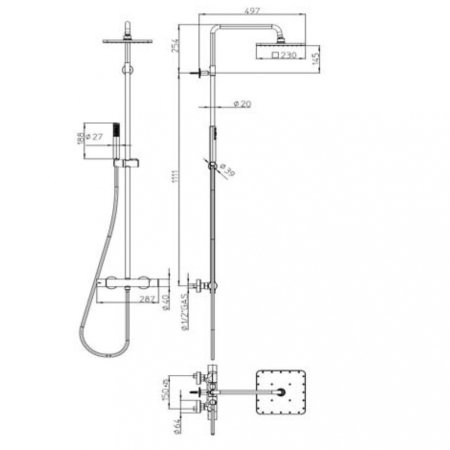 Душевая стойка Bossini Cosmo L10103.030 хром 