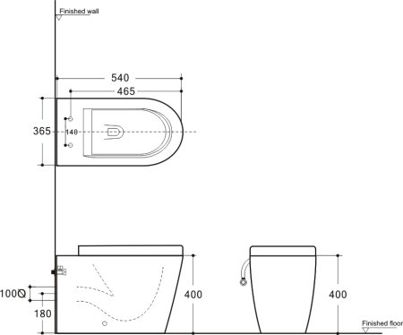 Унитаз приставной Aquanet Atago-F 