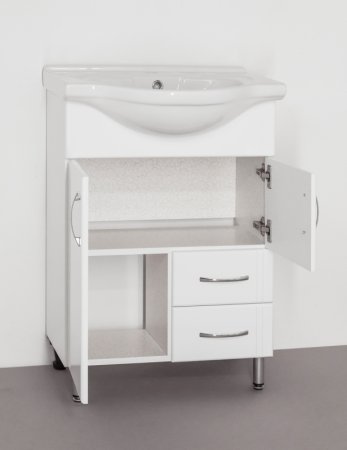 Тумба под раковину Style Line Эко Стандарт 10 2 Байкал 60 Белый глянец 