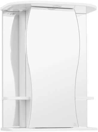Зеркальный шкаф Style Line Эко волна Лорена 55 С с подсветкой Белый глянец 