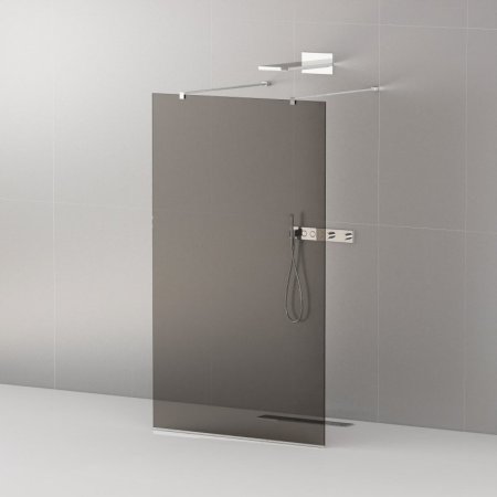 Душевая перегородка Cezares Liberta-L-2-120-120-GR-Cr стекло графит, кронштейн 120 см 