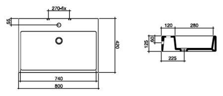 Раковина Disegno Ceramica Box BX08042101 