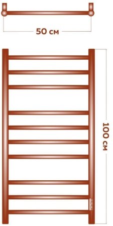 Полотенцесушитель электрический (лесенка) Bauedge Stil DB-0027, 50x100 см 
