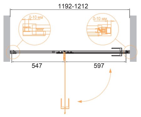 Душевая дверь в нишу Cezares Bellagio-B-12-120-C-BORO 
