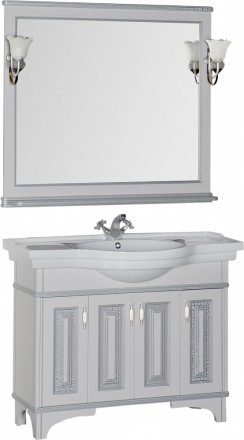 Мебель для ванной Aquanet Валенса 110 белый краколет/серебро 