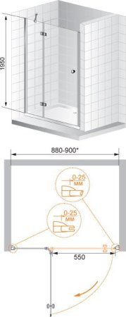 Душевая дверь в нишу Cezares Verona B12 100 P Cr R 