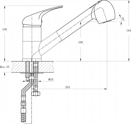 Смеситель для кухонной мойки Rush Corsica CO4240-25 