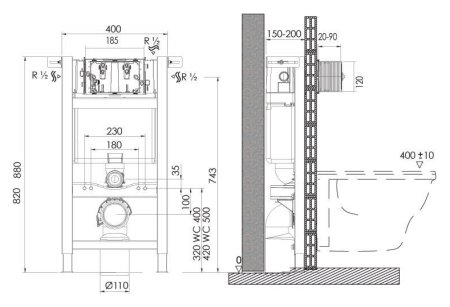 Инсталляция для унитаза OLI Expert EVO/SPEED 