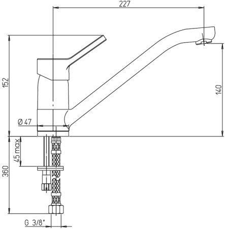 Смеситель для кухни Paini Arena 92CR573KM Хром 