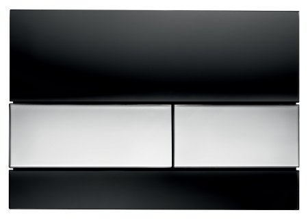 Кнопка смыва TECE Square 9240807 черное стекло, кнопка хром 