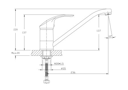Смеситель однорычажный для кухни HAIBA HB4921-7 черный 