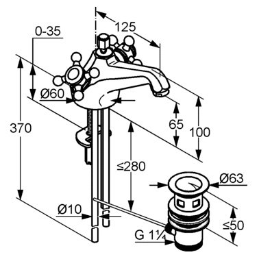 Смеситель Kludi Adlon 510120520 для раковины 