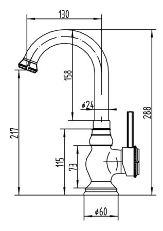 Смеситель Zorg Antic A 409U-BR для раковины 