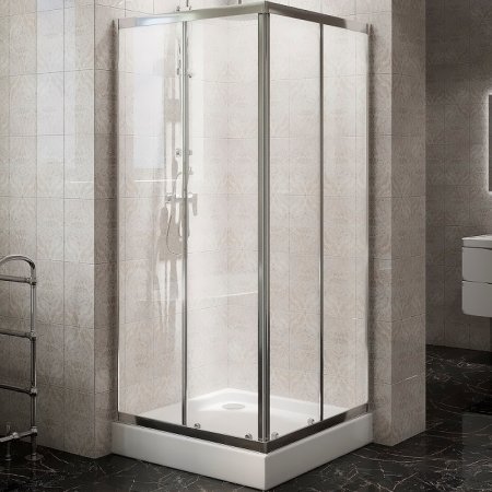 Душевой уголок BelBagno Due 80х80 DUE-A-2-80-C-Cr профиль Хром стекло прозрачное 