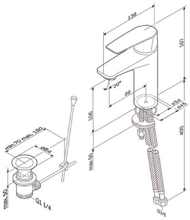 Смеситель для раковины AM.PM Gem F90A82100 Хром 