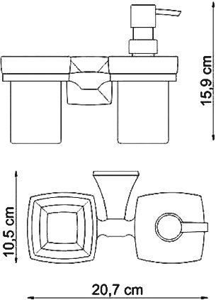 Дозатор WasserKRAFT Wern K-2589 со стаканом 