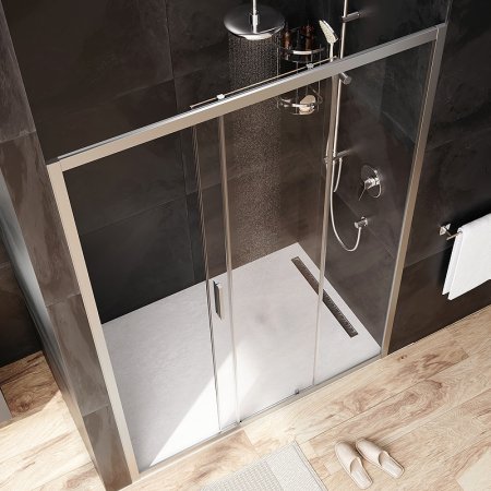 Душевая дверь AM.PM Gem 140 W90G-140-1-195MT профиль Хром матовый стекло прозрачное 