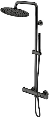 Душевая система Gattoni Circle Two KIT/TS60NO с термостатом Черная матовая 
