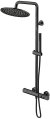 Душевая система Gattoni Circle Two KIT/TS60NO с термостатом Черная матовая 