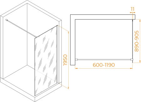 Душевая перегородка RGW WA-002G 900 