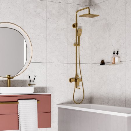 Душевая стойка WasserKRAFT Aisch A15501 золото матовое 