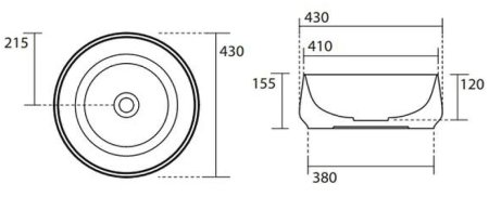 Раковина-чаша Kerasan F10 43 460481 Коричневый орех матовый 