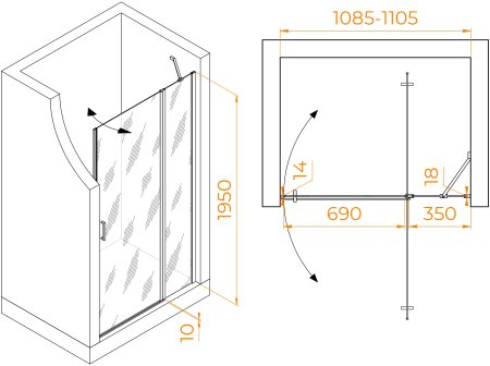 Душевая дверь RGW LE-004 1100 