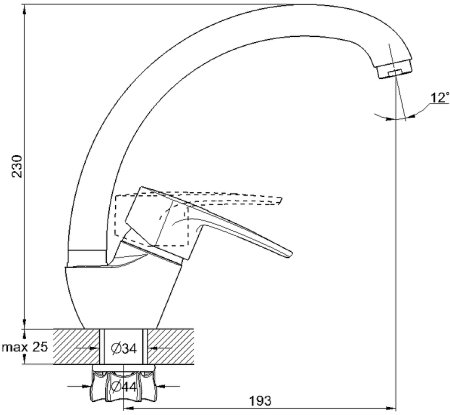 Смеситель для кухни G-Lauf 8G4-A181KB Черный 