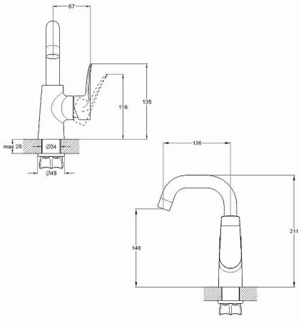 Смеситель для кухни G-Lauf GOB4-B134 Хром 