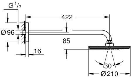 Верхний душ Grohe Rainshower Cosmopolitan 26171000 Хром 