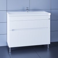 Тумба Санта Лондон 100 напольный 2 ящика с умывальником Фостер 100