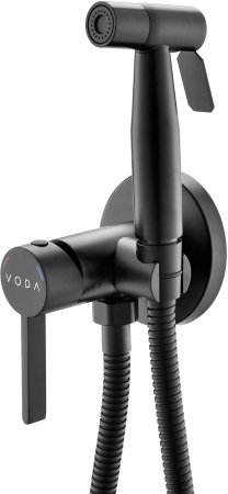 Смеситель VODA Vessel Black" скрытого монтажа с гигиеническим душем, черный (VSL01B VODA)" 