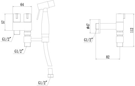Смеситель для биде Fmark (FS-FXQ02L) 