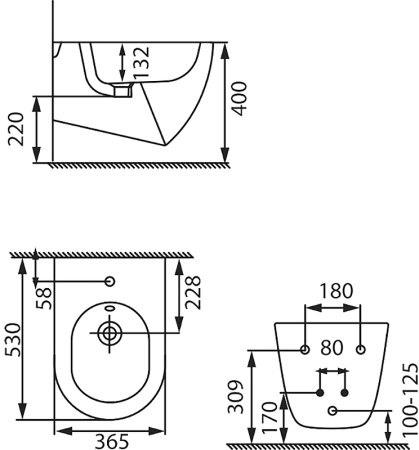 Биде Allen Brau Reality 4.32008.20 подвесное Белое 