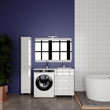 Тумба напольная "Даллас ЛЕОН 120" (3 ящ.) Люкс белая, PLUS 