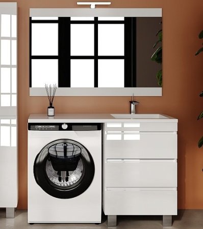 Тумба напольная "Даллас ЛЕОН 120" (3 ящ.) Люкс белая, PLUS 