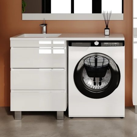 Тумба напольная "Даллас ЛЕОН 120" (3 ящ.) Люкс белая, PLUS 