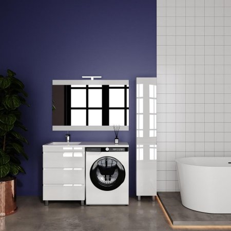 Тумба напольная "Даллас ЛЕОН 120" (3 ящ.) Люкс белая, PLUS 