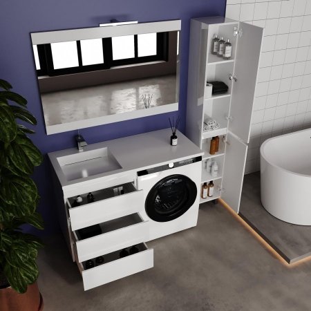 Тумба напольная "Даллас ЛЕОН 120" (3 ящ.) Люкс белая, PLUS 