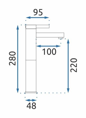 Смеситель для раковины без донного клапана Rea Polo REA-B9942 