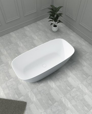 Ванна из искусственного камня ABBER Stein AS9612-1.7 белая матовая 