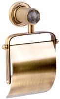 Держатель туалетной бумаги Boheme Royal Cristal 10921-BR с крышкой Бронза