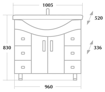 Тумба с раковиной Onika Эльбрус 100.13 