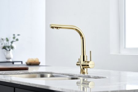 Смеситель Paulmark Essen Es213011-G для кухонной мойки, золото 